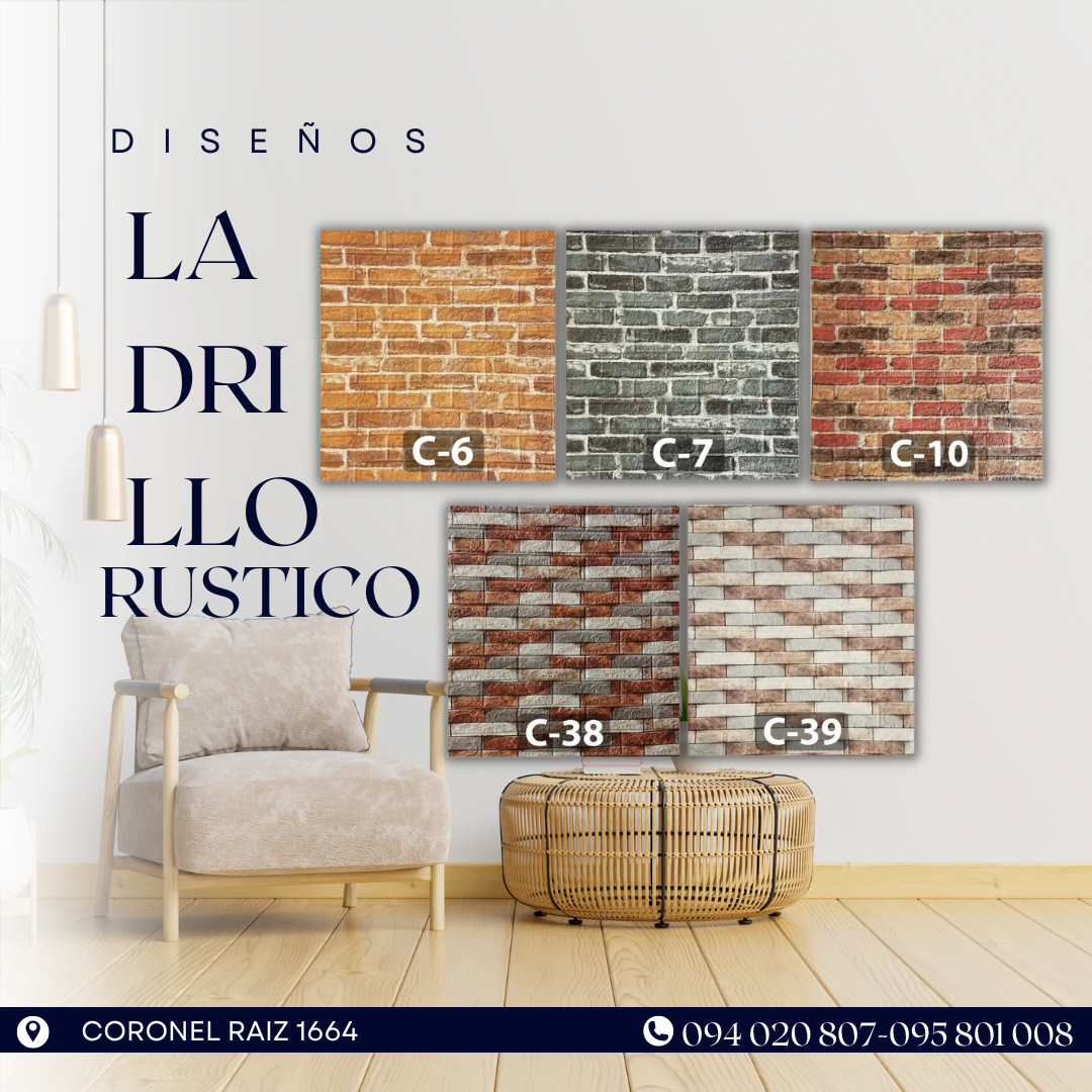 PLACAS AUTOADHESIVAS DISEÑOS LADRILLO RUSTICO - Imagen 2