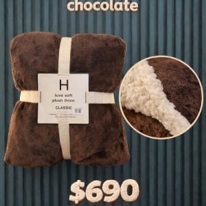 MANTA CORDERITO DOS PLAZAS COLOR CHOCOLATE