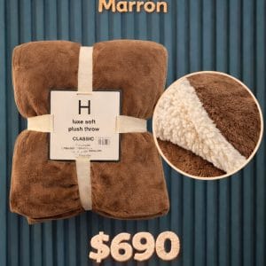 MANTA CORDERITO DOS PLAZAS COLOR MARRÓN