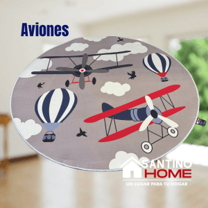 ALFOMBRA INFANTIL REDONDA AVIONES
