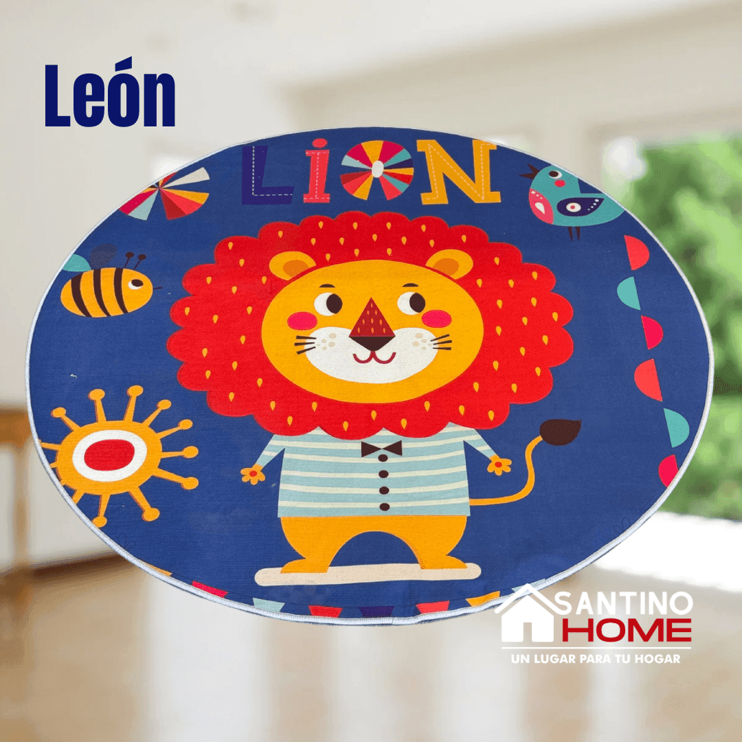 ALFOMBRA REDONDA INFANTIL LEÓN