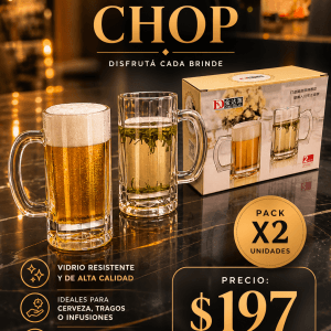 Vasos Chop de Vidrio – Pack x2 Unidades