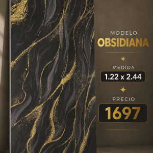 placa SPC Simil Mármol Obsidiana